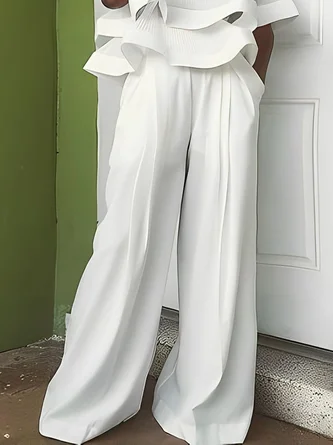 Elegant Regular Fit Plain Fashion Pants