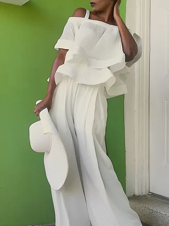 Elegant Regular Fit Plain Fashion Pants